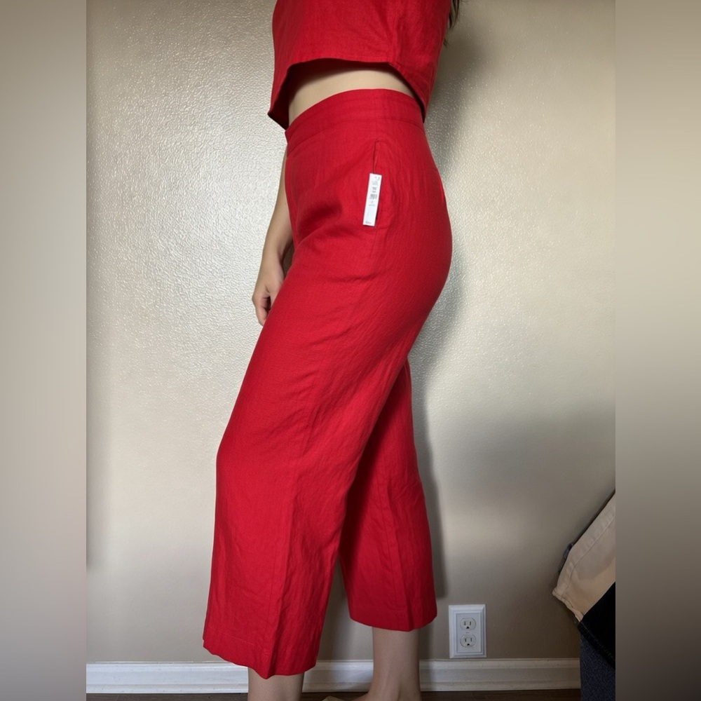 Gap Red Wide-Leg Women’s Pants petite - Picture 2 of 7